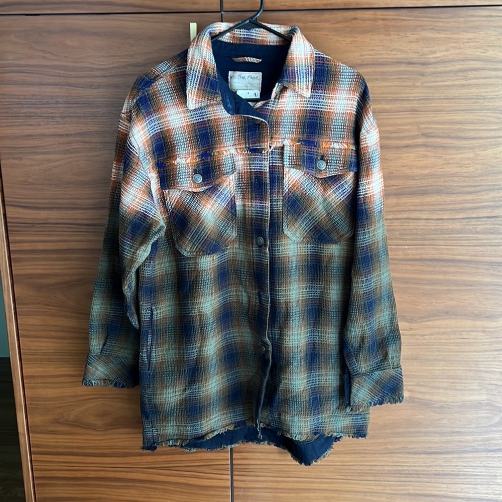 Free People anneli plaid shirt jacket shacket NWT - Picture 7 of 11